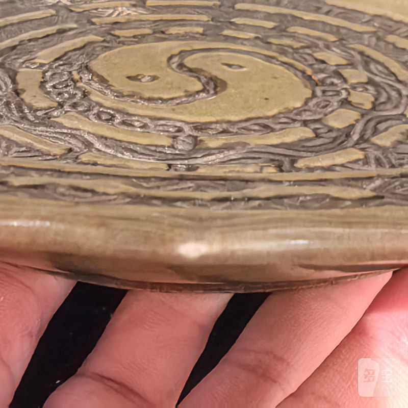 清 茶叶沫釉太极图盘 - 图6